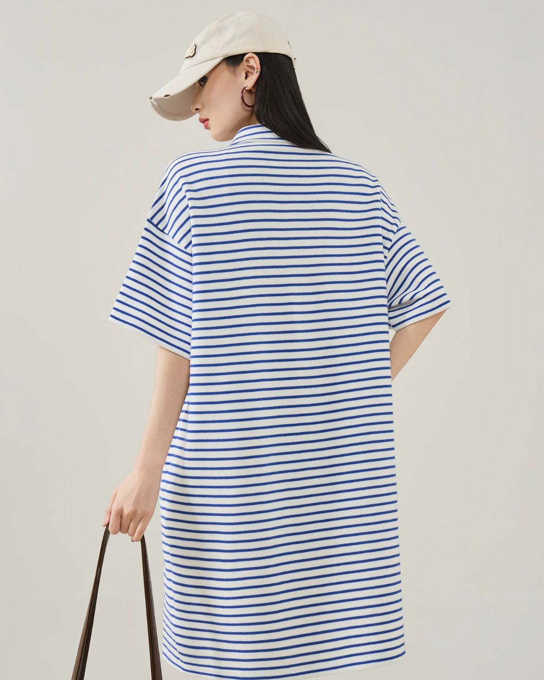 Striped Polo Shirt Mini Dress FER0296