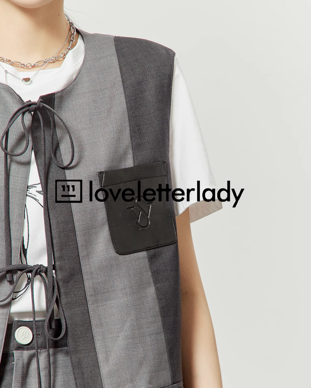 Gray Lace Up Vest / Shorts LLA0232