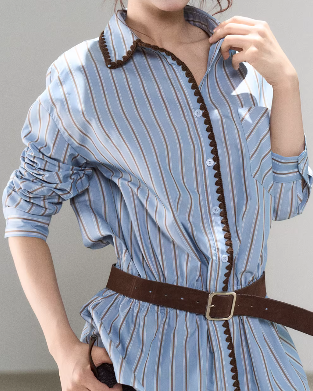 Blue Stripes Long-Sleeve Shirt WDB0015