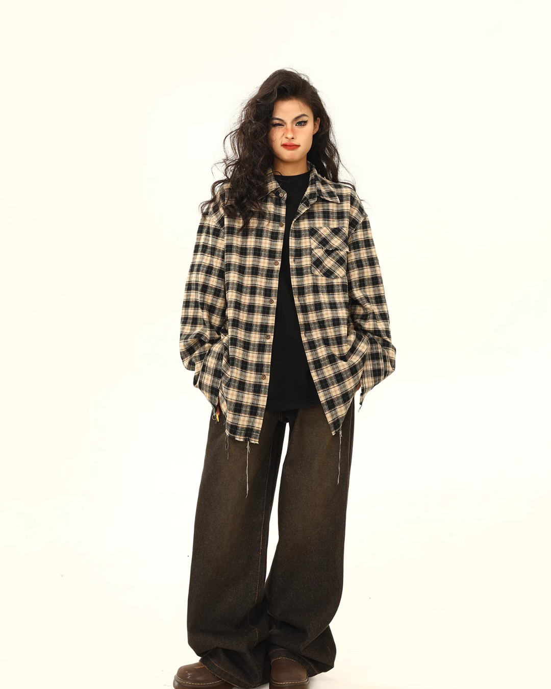 Oversized Check Shirt WDZ0007