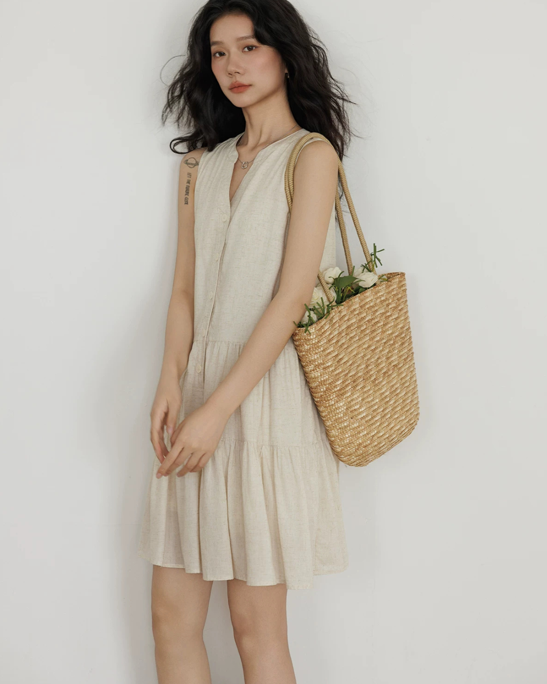 Sleeveless Tiered Mini Dress VAS0202