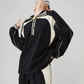 Color-Contrast Collared Long-Sleeve / Casual Wide Pants  FER0378