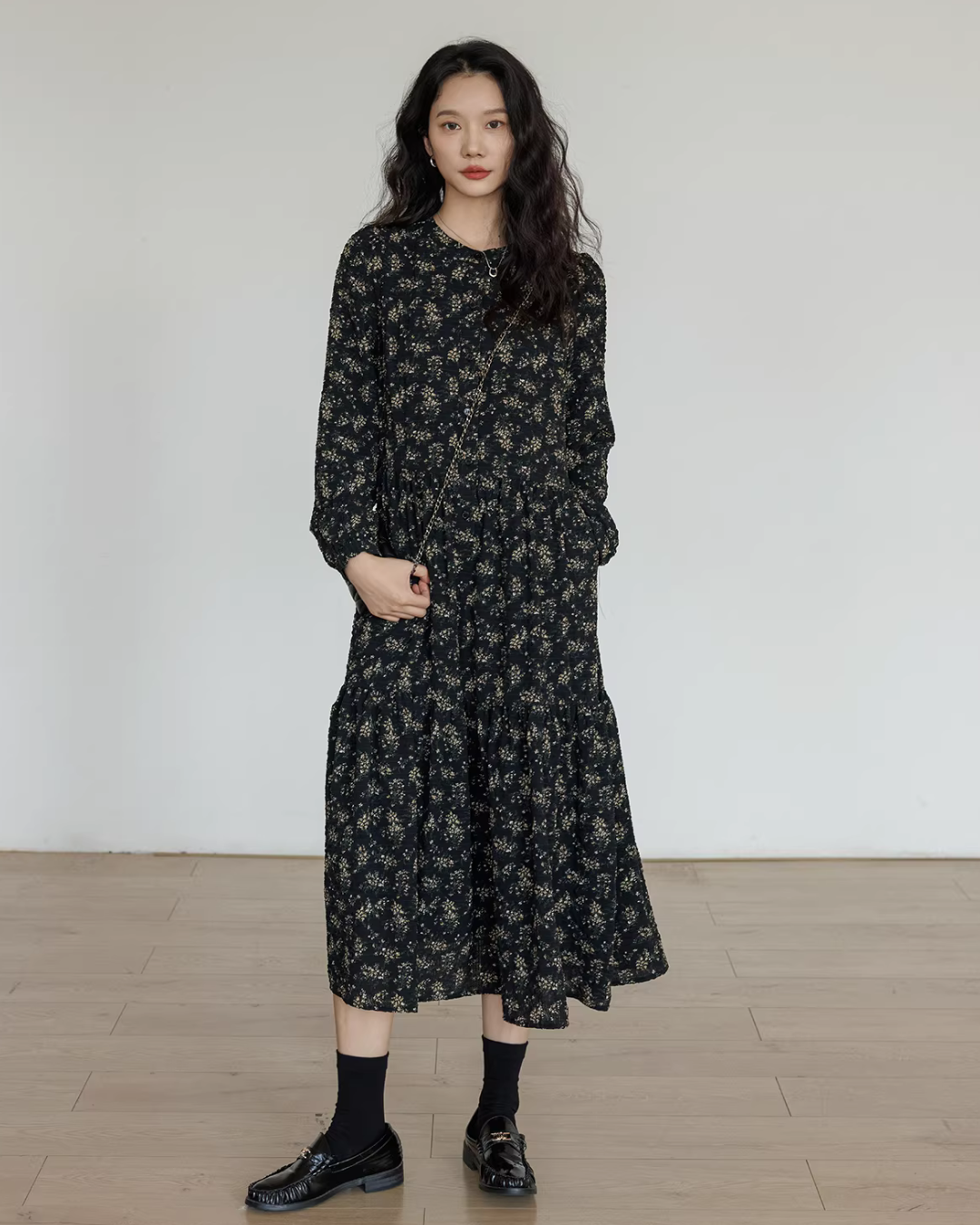 Floral Tea-Length Dress VAS0191