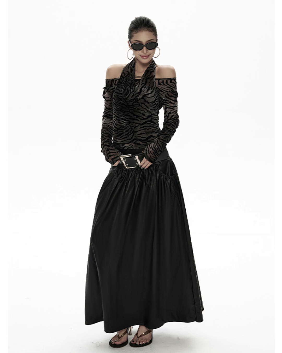 U-Neck Faux Two Piece Slim Knit ZRS0099