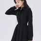 Fitted Long-Sleeve Shirt Mini Dress SHN0056