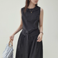 Black Waist Belt Sleeveless Dress AMU0029