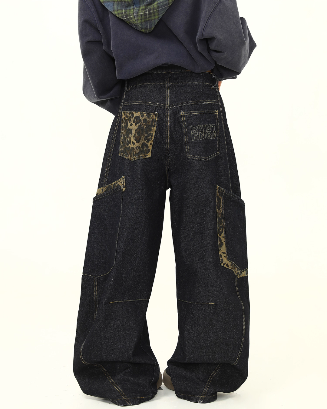 Retro Curve Wide Denim Pants WDZ0030