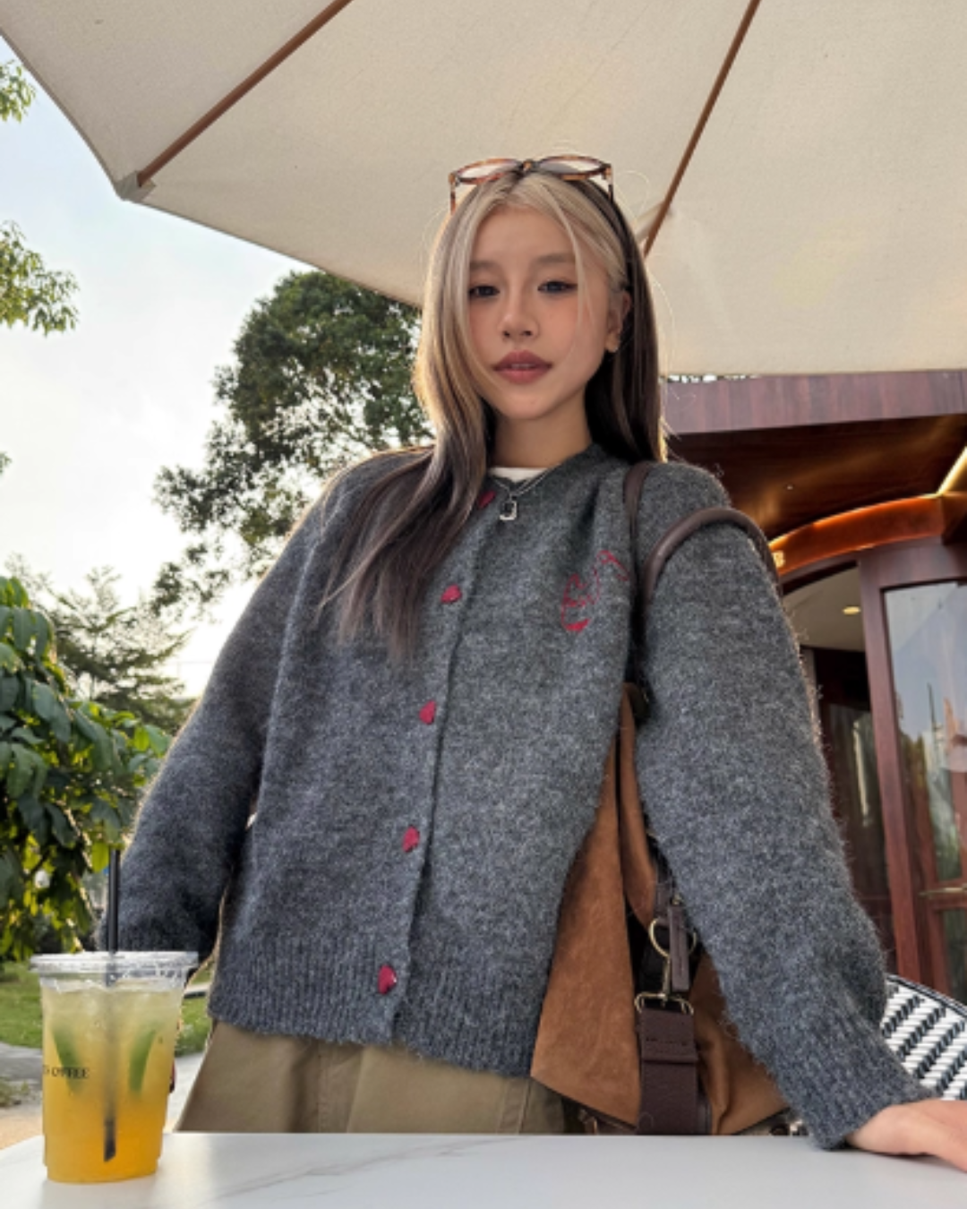 Heart Button Knit Cardigan CYE0002