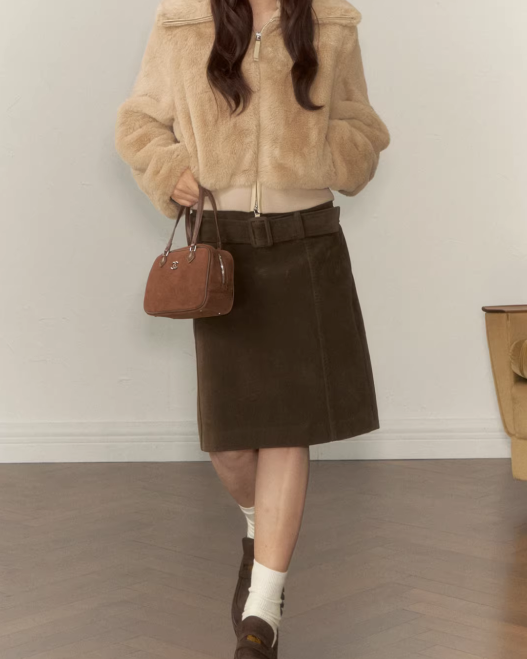 Vintage Brown Half Length Skirt WDB0007