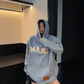 Oversize Retro Embroidered Denim Hoodie YLS1077