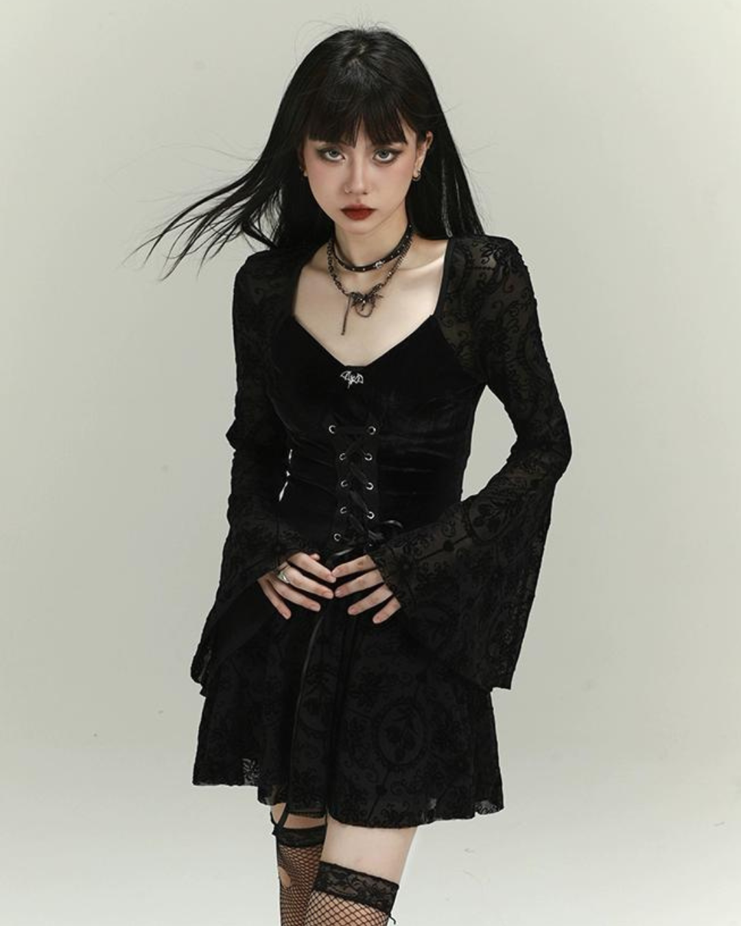 Lace Up Gothic Dress lgh0022