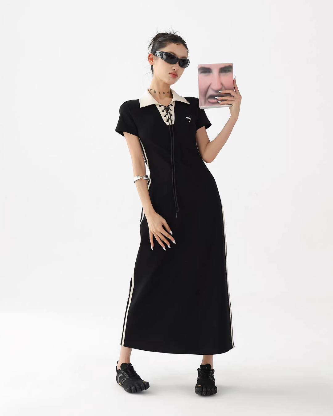 Lace-Up Side Line Dress ACS0365