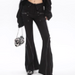 Metal Heavy Zipper Flared Pants UCS0002