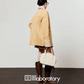 Boa Collar Jacket/Brown Pleated Skirt LLA0555
