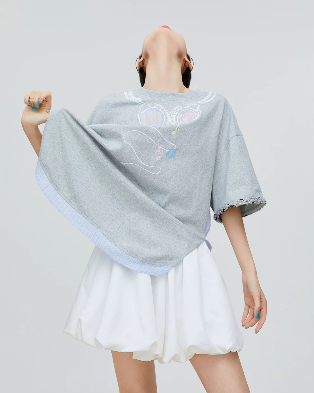 Headphone Print Short-Sleeve T-Shirt FER0168