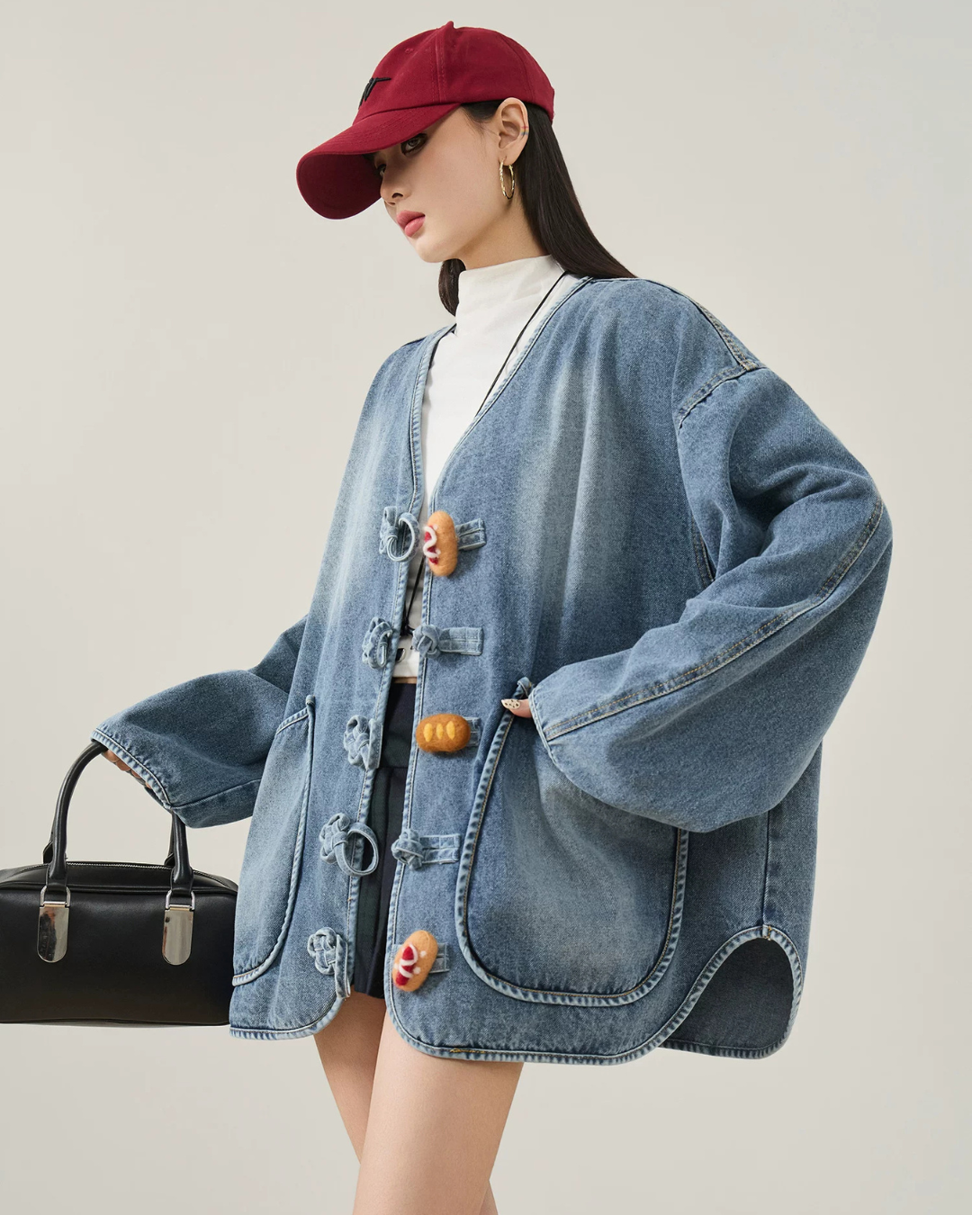 Duffle Button Denim Jacket FER0386