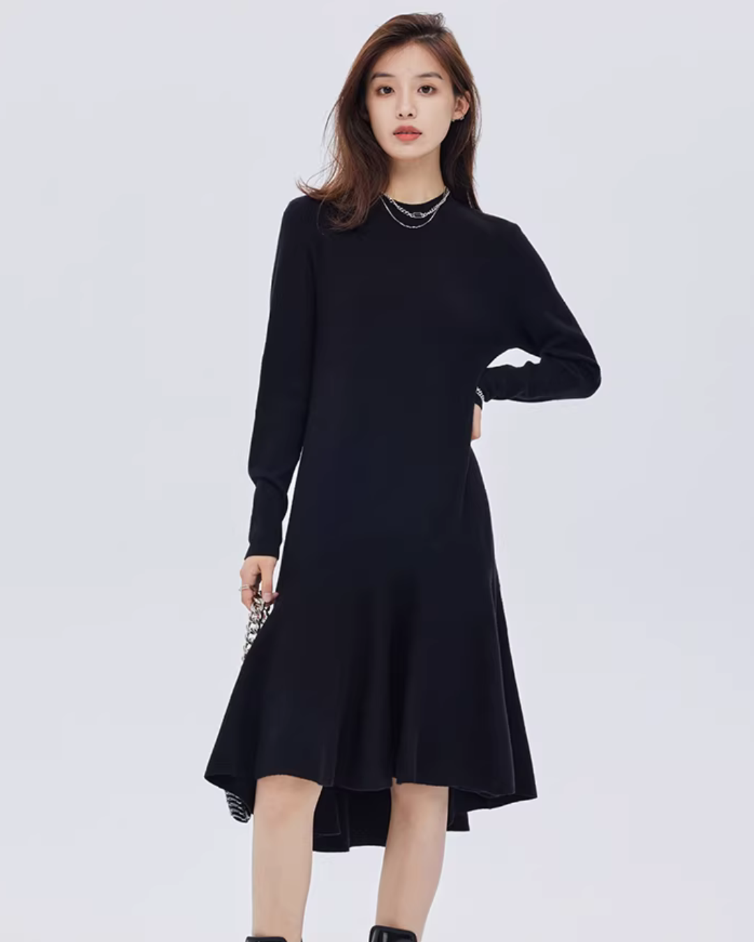 Flare Design Long-Sleeve Dress SHN0057
