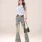 Vintage Belt Flare Denim Pants KLS0007