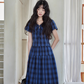 Checkered Long Flare Dress SMS0024