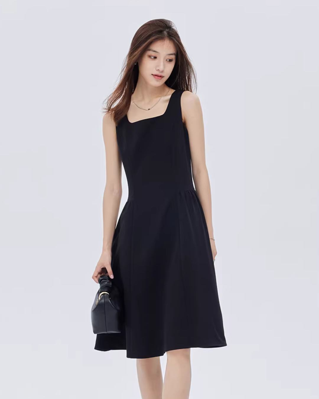 Square-Neck Wide Strap Dress SHN0009