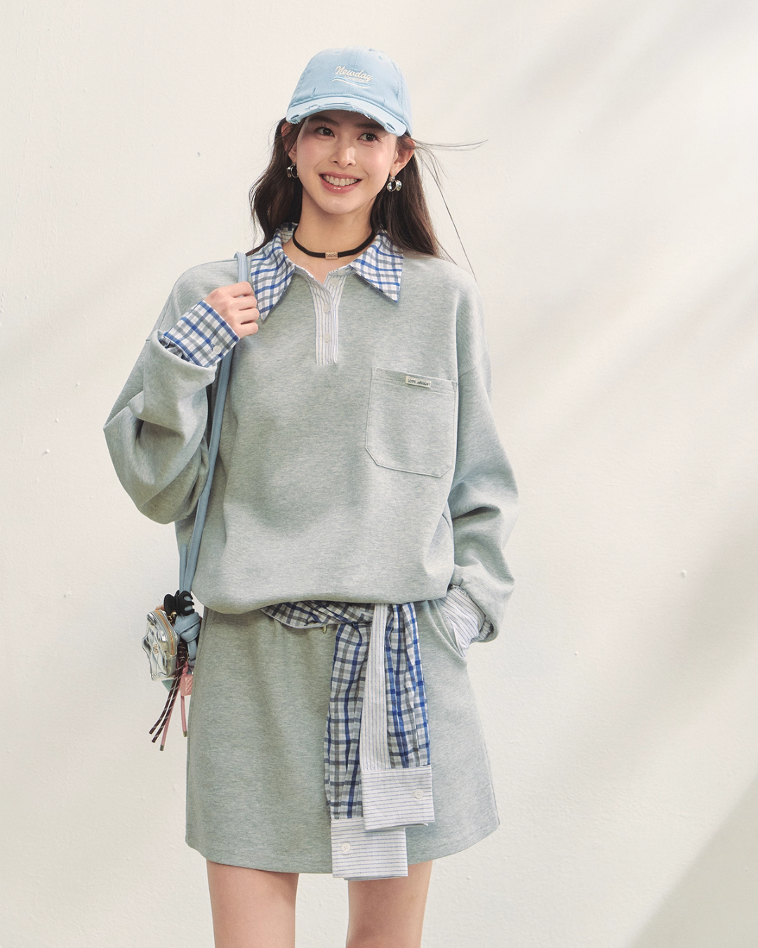 Paid Collar Polo Knit / Mini Skirt ASG0072