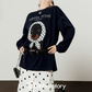 Casual Printed Long-Sleeve T-Shirt / A-line Mini Skirt LLA0664