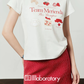 Graphic Short-Sleeve T-Shirt / Polka Dot Mini Skirt LLA0650