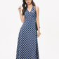 Paid Halter Neck Dress / Knit Cardigan WEO0003