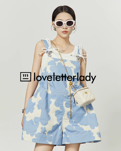 Blue & White Strap Dress LLA0095