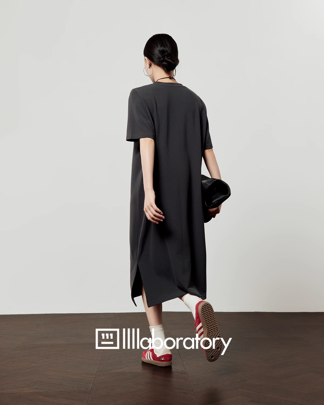 Dark Gray Animal Embroidery Dress LLA0487