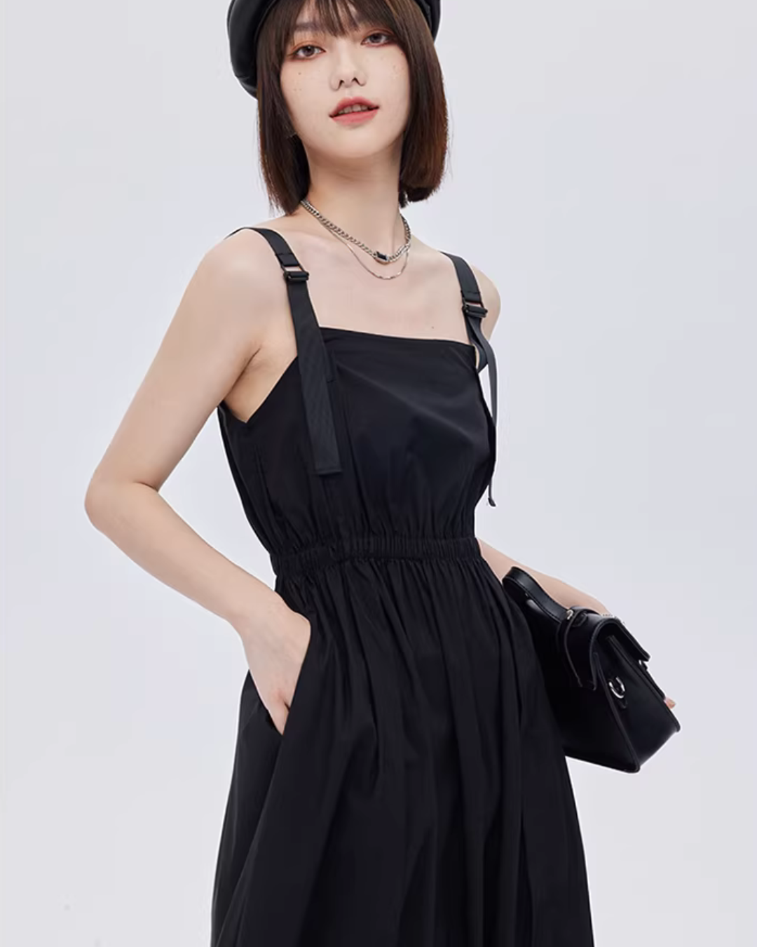 High-Waist Suspender Dress SHN0044