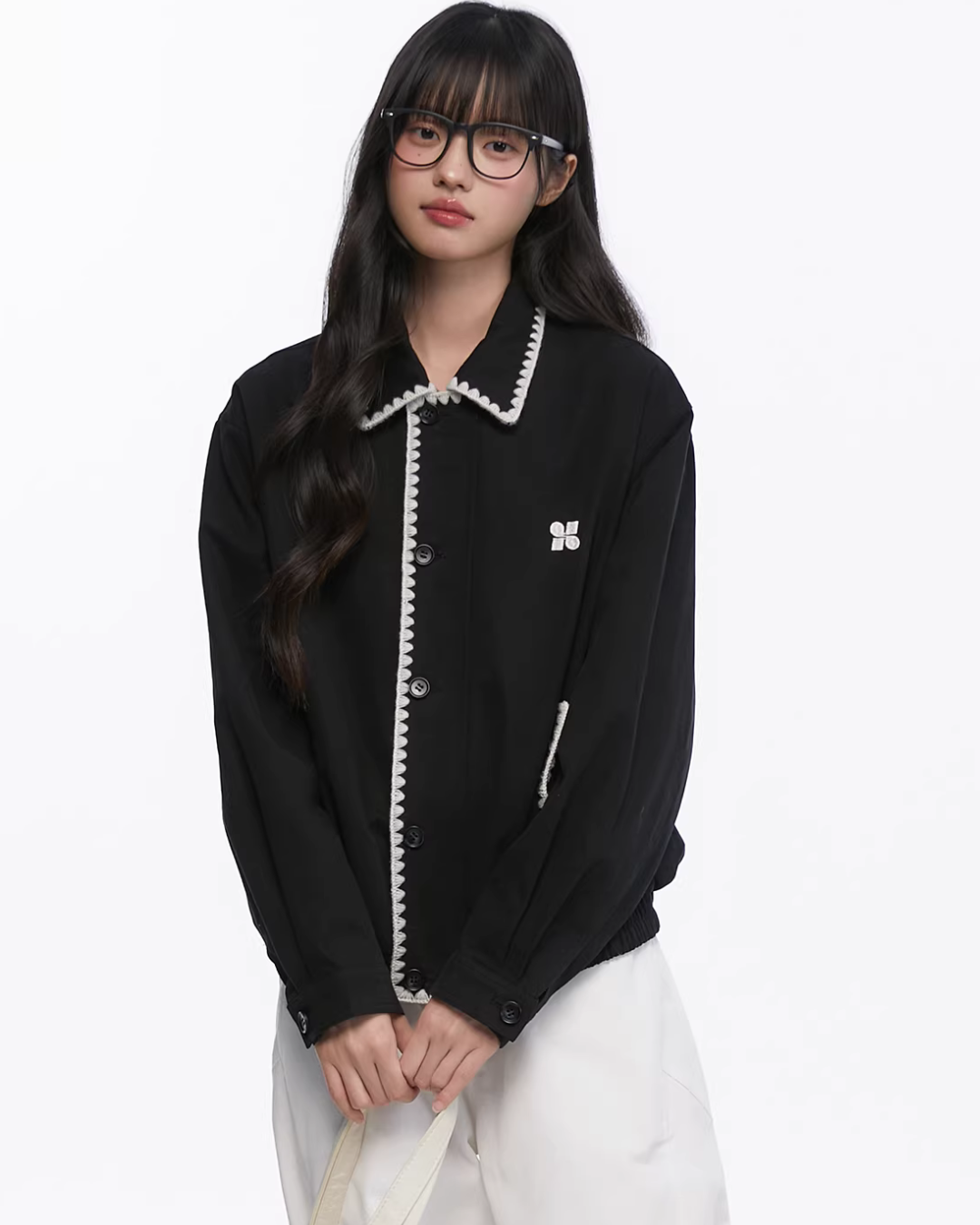 Shell Embroidered Harrington Jacket KIP0004