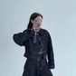 Dark Blue Denim Jacket / Wide Denim Pants YLS0912