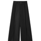Black Gold Buckle Short Jacket / Black Casual Wide Pants WEO0069
