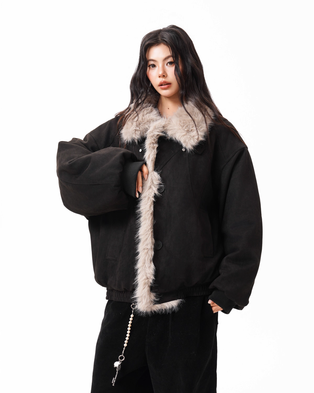 Fur Collar Suede Jacket BWA0002