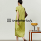 Yellow Green Striped Shirt Dress LLA0058