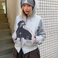 Dog Print Double Zip Hoodie CYE0066