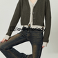 Layered Style Cropped Knit Cardigan LLA0408