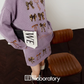 Ribbon Design Knit Top / Knit Mini Skirt LLA0630