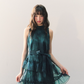 Dark Green Chiffon Dress CAS0005
