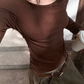 Round Neck Long-Sleeve T-Shirt WWP0001
