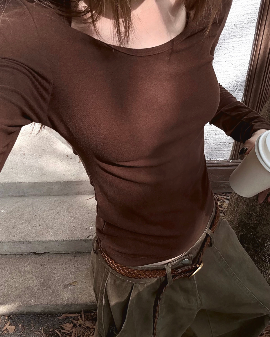 Round Neck Long-Sleeve T-Shirt WWP0001