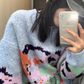 Graffiti Jacquard Knit Tops YLS0665