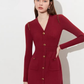 Gold Button Tight Mini Dress DPY0073