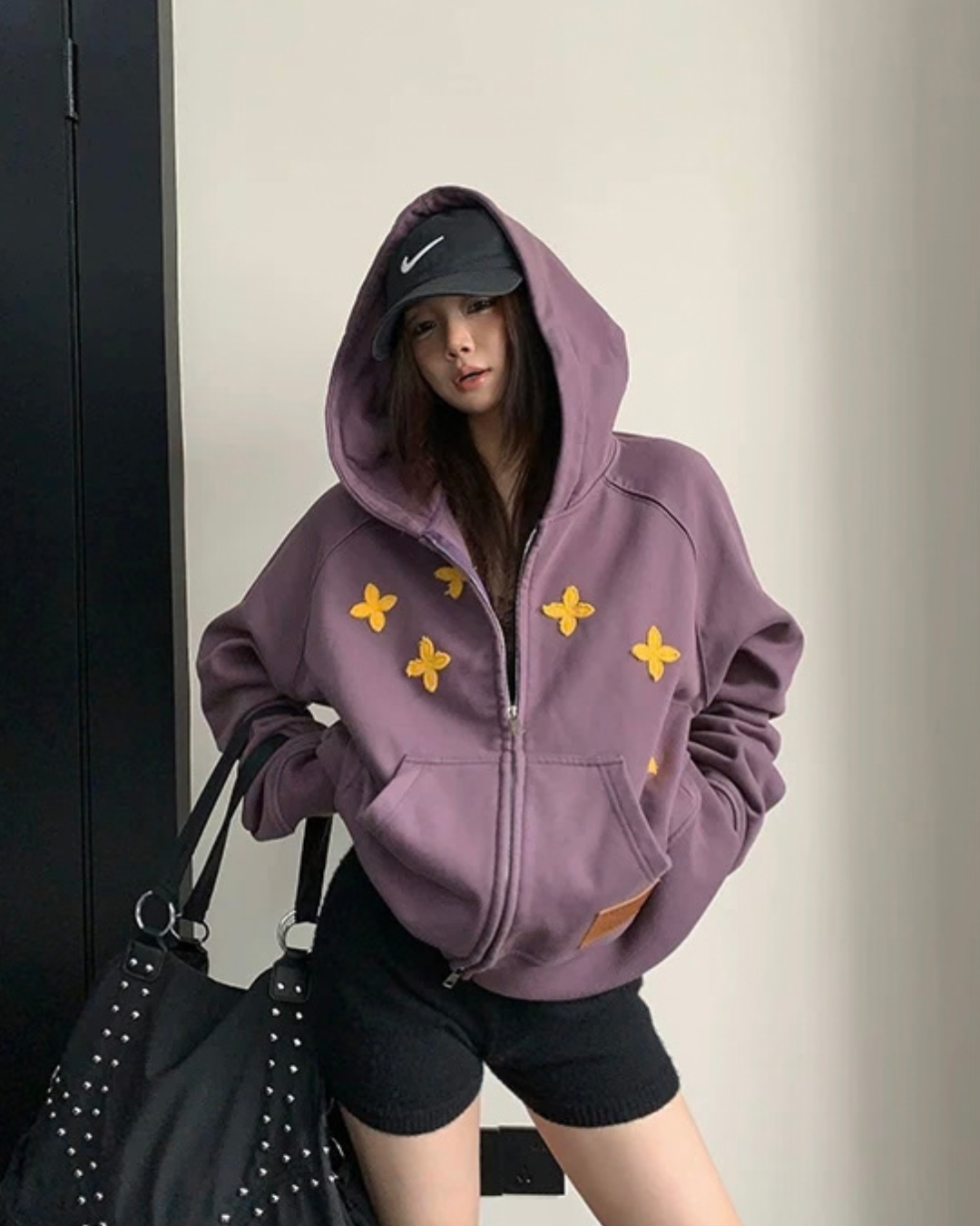 Patch Embroidered Distressed Hoodie  YLS1047