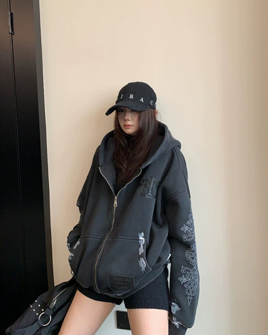 Chrome Hearts Style Zip-Up Hoodie YLS1074