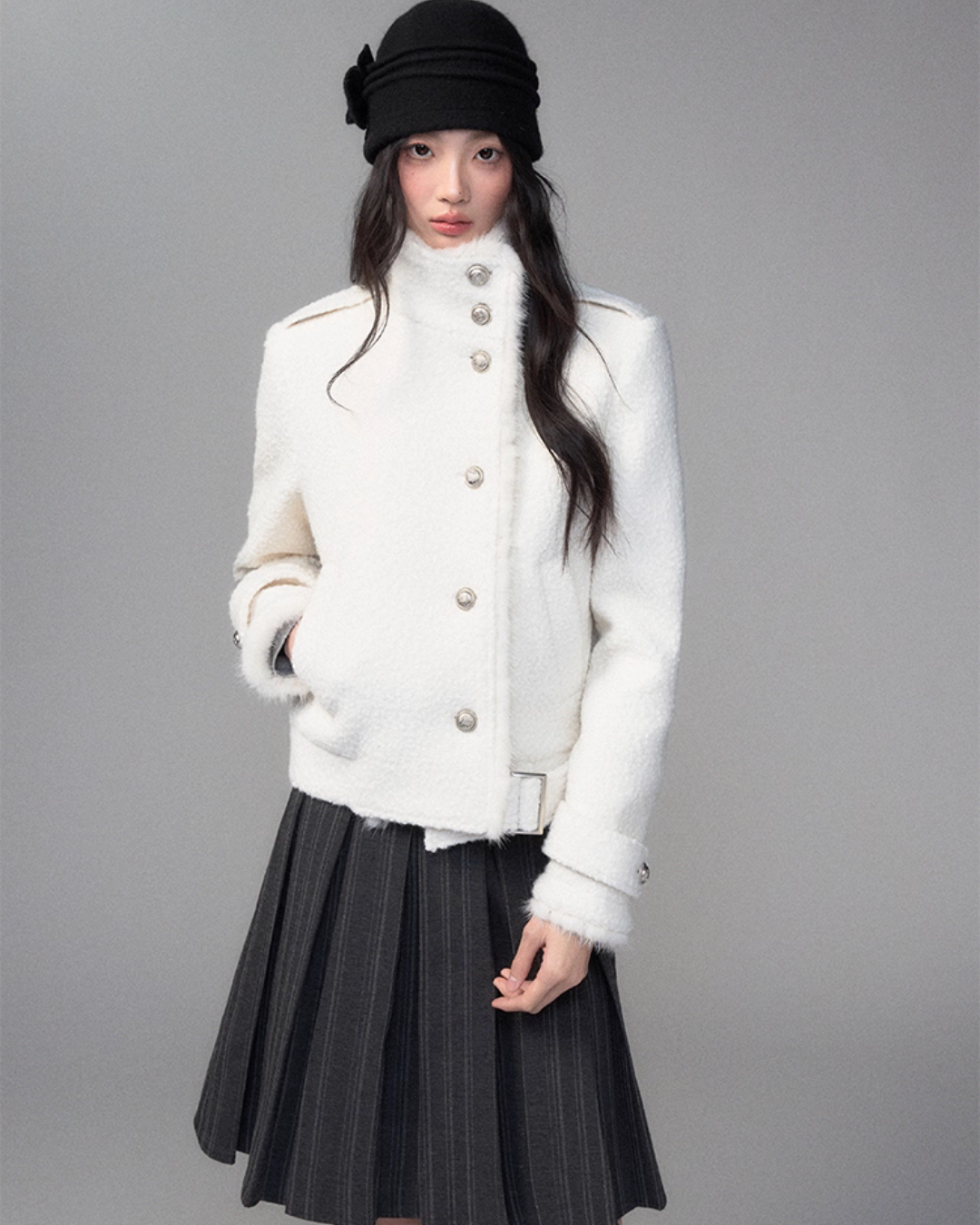 Stand Collar Wool Coat TRK0007