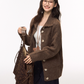 Stand Collar Knit Cardigan/Wide Denim Pants ELS0015