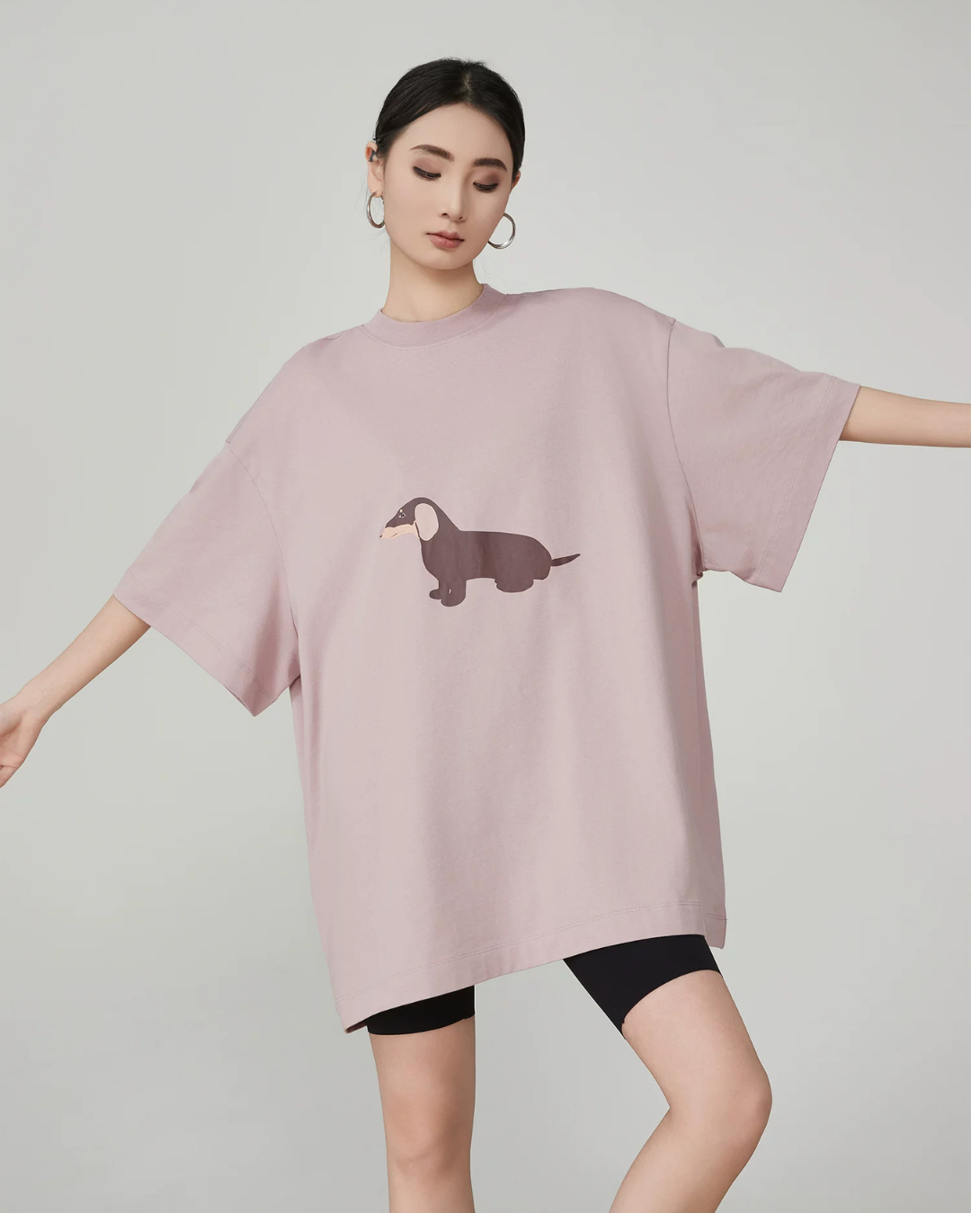 Dog Print Oversized T-Shirt FER0219