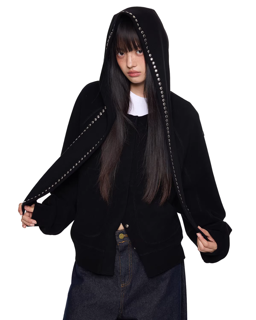 Rabbit Ear Studded Hoodie EZK0098